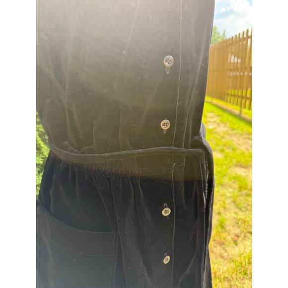 Vintage Sasson Velvet Black Belted Jumper Size 6/7 - Picture 4 of 8